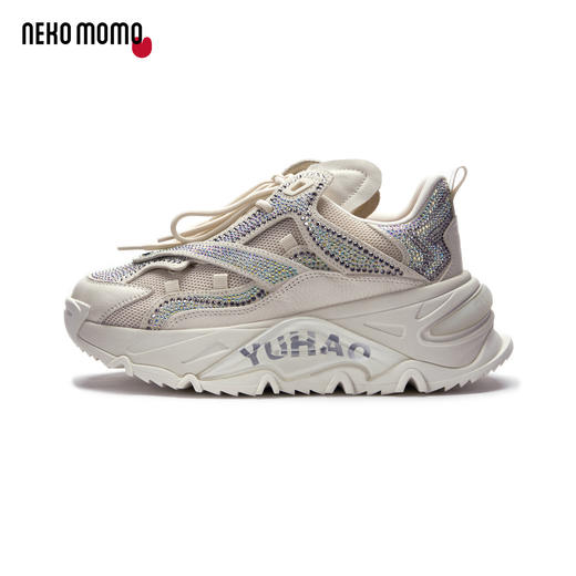 nekomomo2022年秋冬新款商场同款牛皮镶钻厚底增高休闲鞋老爹鞋女M20CM31331 商品图3