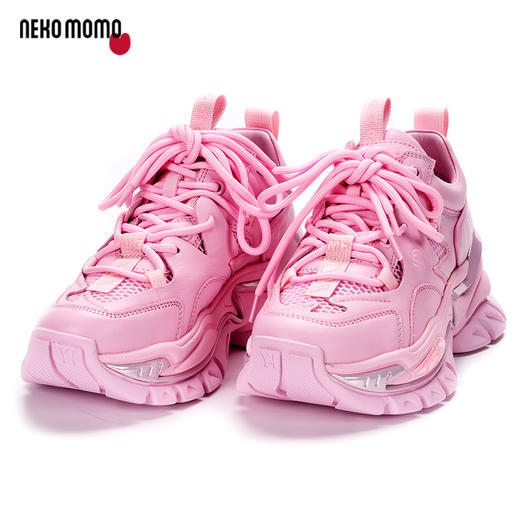 nekomomo2023年春季新款商场同款牛皮网面厚底增高休闲鞋老爹鞋M22AM19591女 商品图2