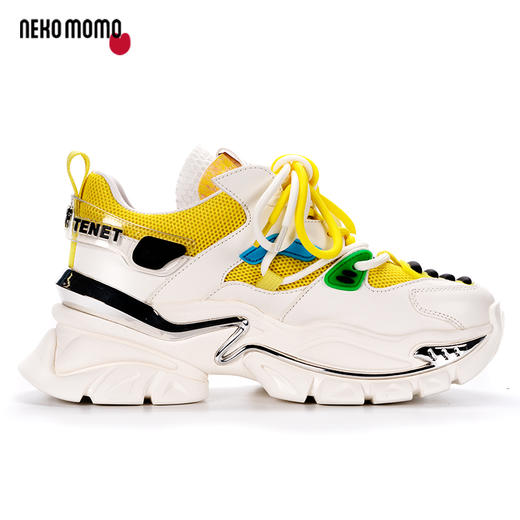 nekomomo2023年春季新款商场同款牛皮网面拼色运动休闲鞋老爹鞋M22AM19601女 商品图1
