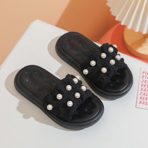 【甜美可爱少女必备！】儿童拖鞋公主风珍珠女童凉拖鞋软底外穿透气中小女孩一字拖鞋 商品图7