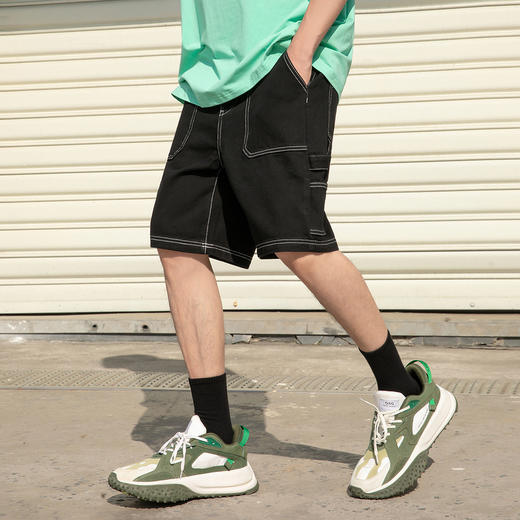 gxg jeans男装夏季热卖款牛仔短裤男街头风明线时尚短裤 商品图3