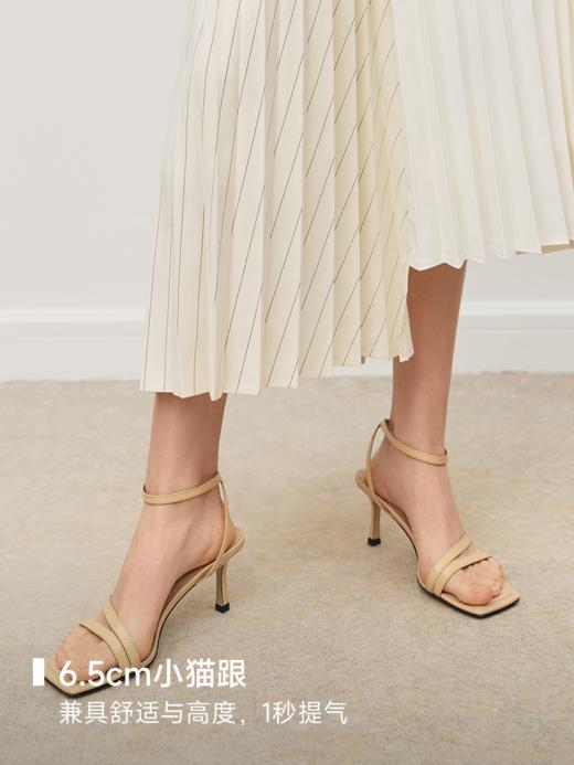 不规则立体肌理石头纹细带高跟凉鞋 AE6484244 商品图4