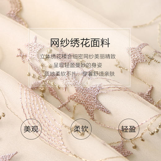 未风杏色网纱连衣裙女夏2024年夏季新款女装国风改良旗袍复古裙子 商品图3