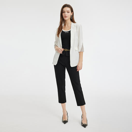 RF1A1新款职场OL气质通勤女士西装收腰小垫肩袖口插片镶钻外套 商品图3