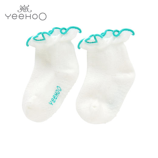 英氏儿童袜子夏季薄款婴儿袜子女宝宝短袜花边棉袜 184A0233 商品图0