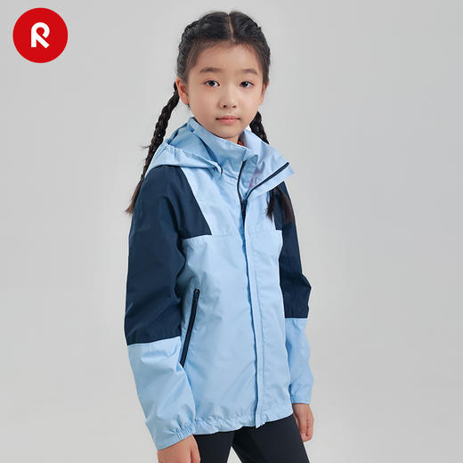reima男女儿童夹克2024春季新款户外 拒水防风运动连帽外套 商品图4