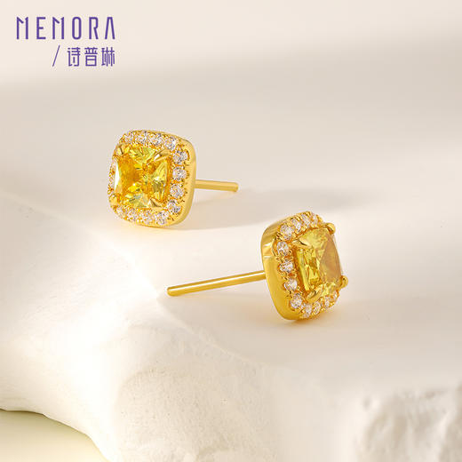 【积分抵值】闪耀方糖耳饰 颜值珠峰 黄金耳钉足金耳环MEMORA诗普琳LEE03501 商品图6