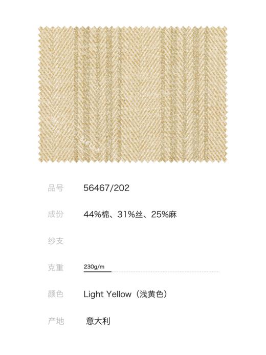 Stylbiella 埃及棉蚕丝亚麻浅黄色宽条纹全麻衬单西 商品图2