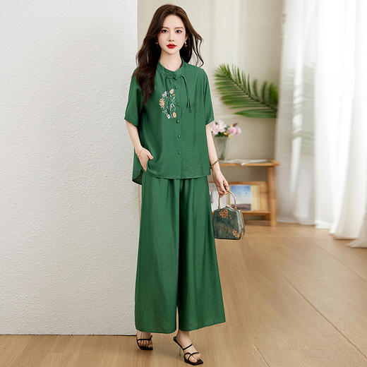 时尚优雅，绣花盘扣两件套HR-MY8876 商品图6