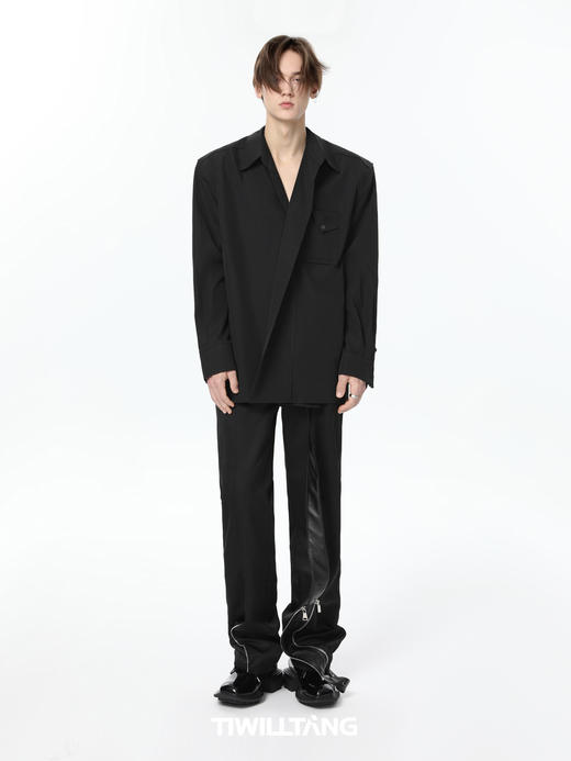 TIWILLTANG启世录 高智感立体门襟双袋衬衫 商品图3