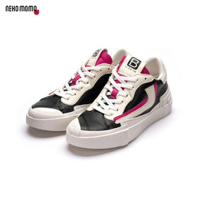 nekomomo2022年秋季新款商场同款头层牛皮系带时尚平底高帮板鞋女