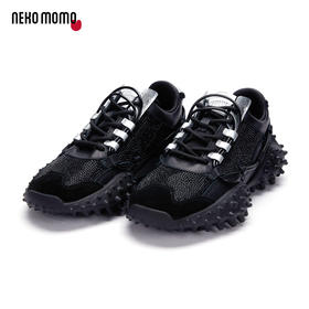 nekomomo2023年春季新款商场同款头层牛皮镶钻系带厚底老爹鞋女M21AM12971