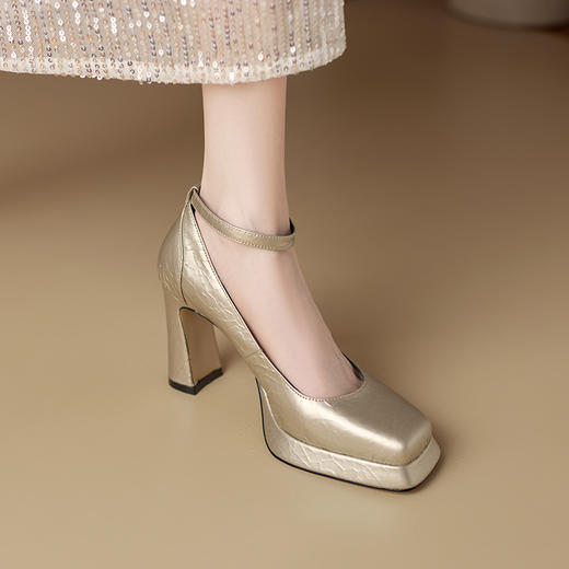 【预售5天】粗跟玛丽珍方头厚底，防水台高跟鞋FH&D03 商品图6