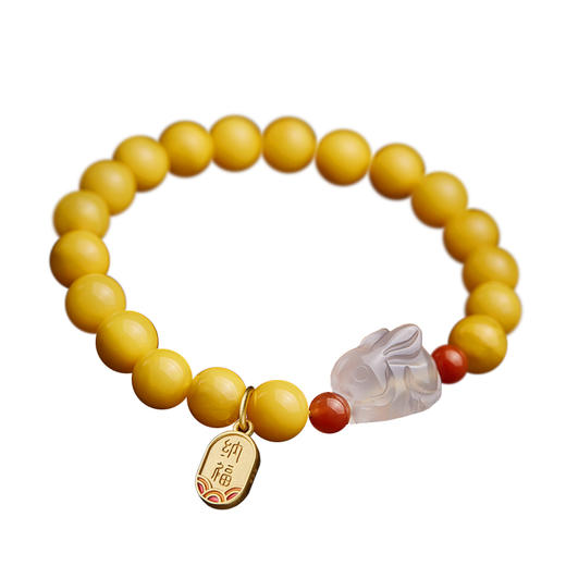 冰飘南红玉兔纳福蜜蜡手串 商品图2