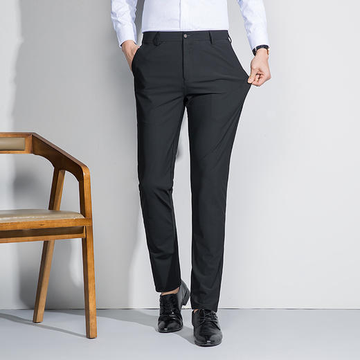 【冰丝薄款】【DWD】大依优型大码男士加肥加大弹力商务休闲裤多色宽松显瘦肥佬休闲中高腰 商品图1
