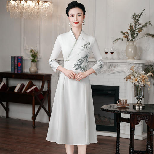 优雅日常款，新中式改良版连衣裙HH-9976 商品图1