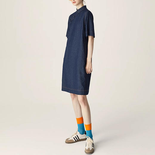 裁缝学苑AQ258新中式牛仔连衣裙纸样小立领女装斜门襟裙子打版裁剪样板 商品图2