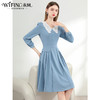 未风蓝色娃娃领连衣裙女春2025春装新款女装今年流行气质减龄裙子 商品缩略图2