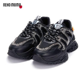 nekomomo2023年春季新款商场同款牛皮镶钻超轻厚底运动鞋老爹鞋M21AM12921女