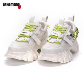 nekomomo2023春季新款商场同款头层牛皮超轻软底厚底纯色老爹鞋M22AM19611女