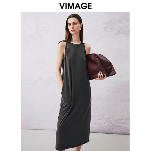 VIMAGE纬漫纪夏季新款时尚通勤无袖显瘦连衣裙V2107723 商品图3