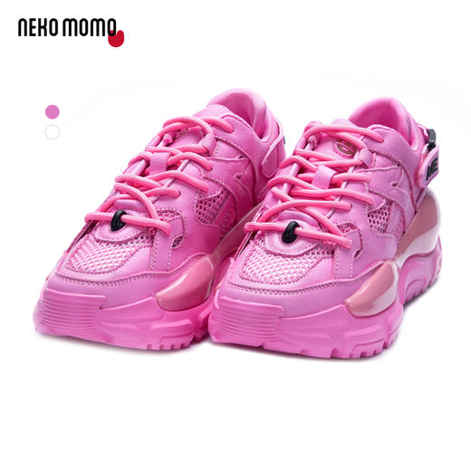 nekomomo2023年夏季新款商场同款牛皮网面超轻厚底运动鞋老爹鞋M21CM34661女 商品图0