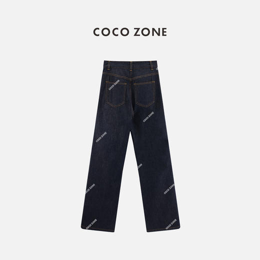 COCO ZONE “超薄原牛”100棉复古牛仔裤显瘦百搭气质直筒裤24C10117 商品图5