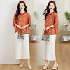 时尚优雅，印花刺绣两件套HR-MY8872 商品缩略图0