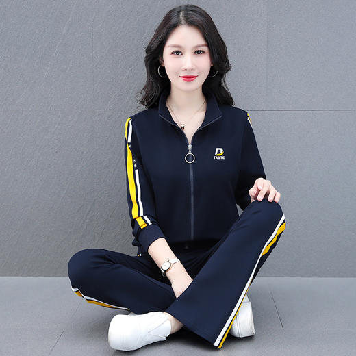 休闲运动套装春秋时尚印花立领跑步休闲洋气减龄运动TR-XJM6751 商品图3