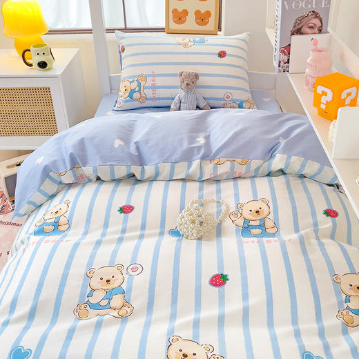 自然醒学生宿舍床上三件套寝室上下铺被罩全棉13070被套床单0.9m床单人套件NH152 商品图7