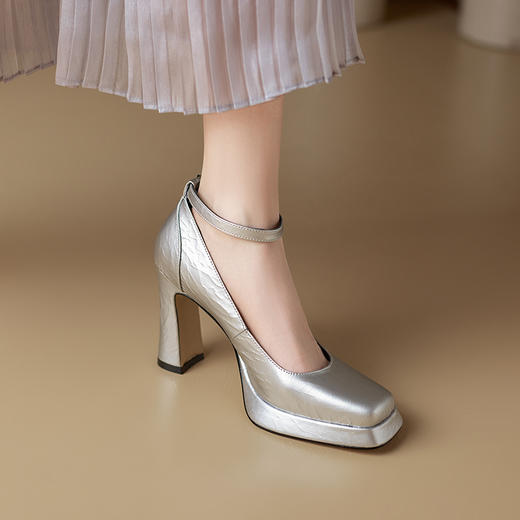 【预售5天】粗跟玛丽珍方头厚底，防水台高跟鞋FH&D03 商品图3