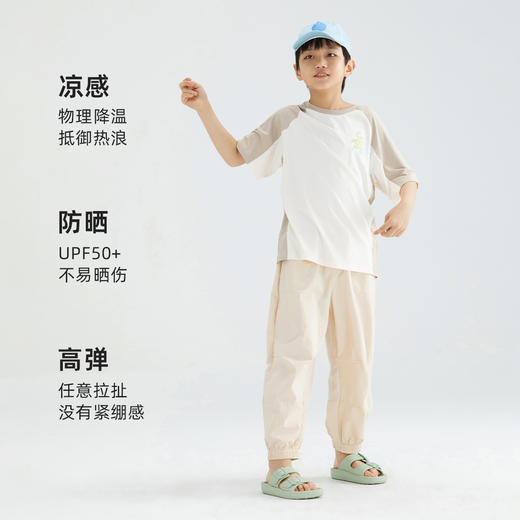 森林棠24夏款儿童运动拼色短袖T恤40322411 商品图1