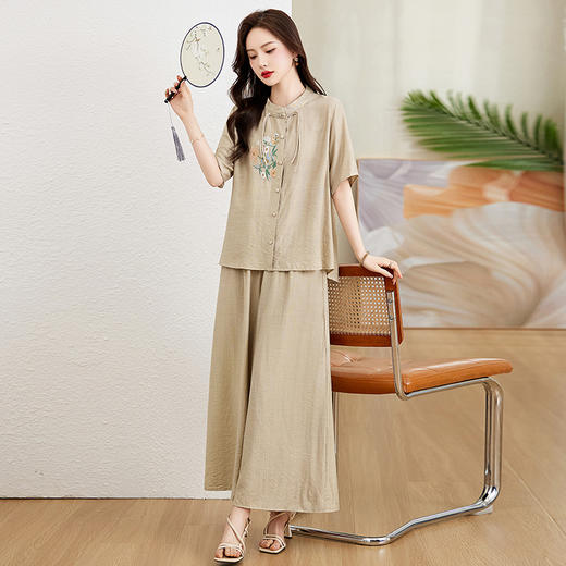 时尚优雅，绣花盘扣两件套HR-MY8876 商品图9