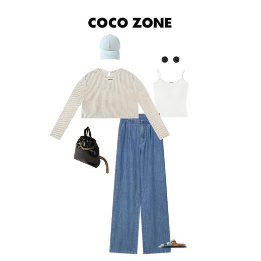 刘一一&COCO ZONE轻奢设计高级感黑色单肩桶包链条女包 23C29101 商品图2