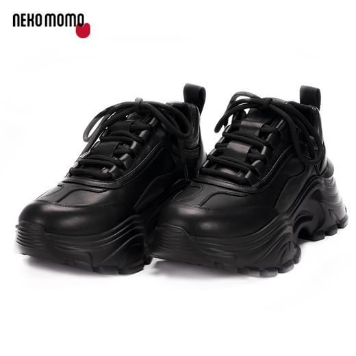 nekomomo2023年春季新款商场同款牛皮超轻厚底增高运动鞋老爹鞋M22CM37351女 商品图1