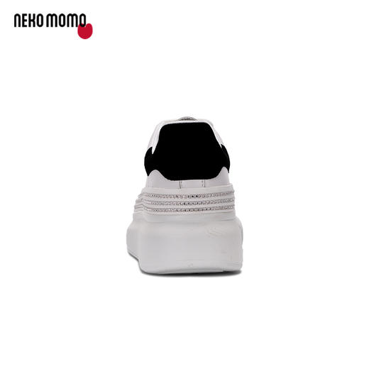nekomomo2023年春季新款商场同款牛皮厚底增高平跟小白鞋女板鞋M22AM19141女 商品图4