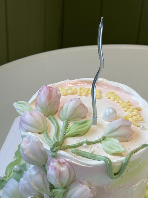 春日花花|郁金香翻糖仿刮刀花蛋糕（原图蜡烛非标配需要自己选） 商品图2