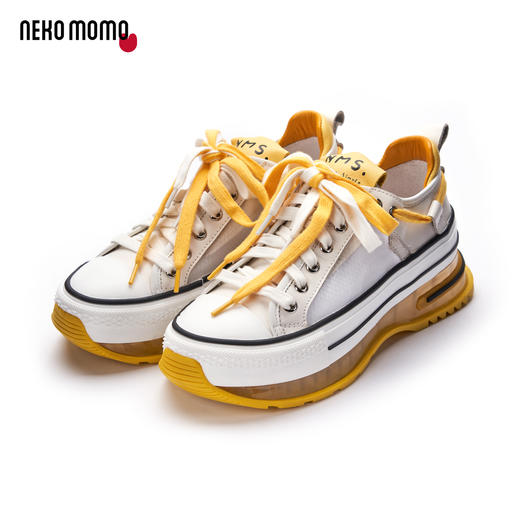 nekomomo2023年夏季新款商场同款牛皮网面气垫厚底运动鞋老爹鞋女 商品图1