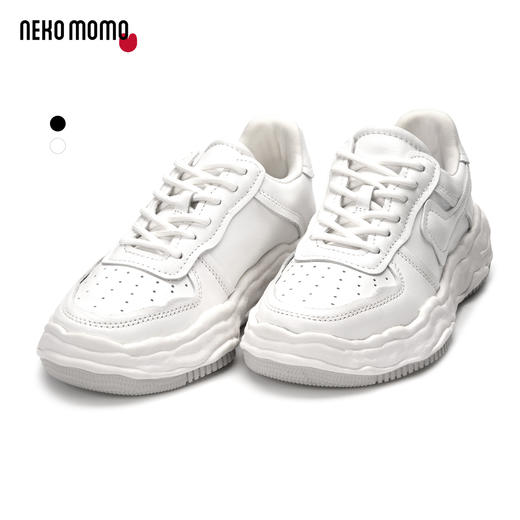 nekomomo2023年春季新款商场同款超轻平底头层牛皮板鞋女小白鞋女M21CM35931 商品图0