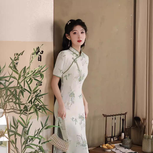 日常修身，中长款气质改良旗袍XL-24117 商品图3