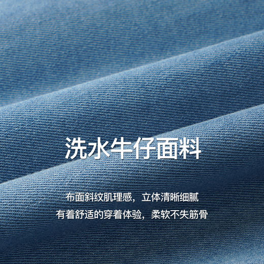 OLrain欧芮儿牛仔连衣裙女春季2024年新款方领泡泡袖设计感裙子 商品图2