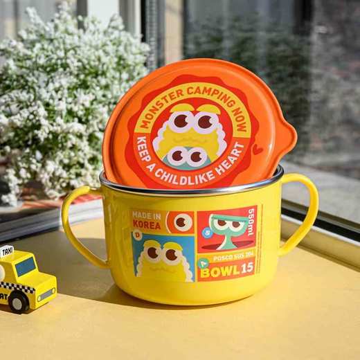TISOü MONSTER 不锈钢可拆分双手柄大面碗3 黄 550ml 商品图0