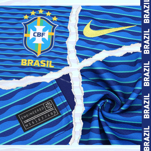 小李子NIKE耐克2024巴西客场球迷版比赛球衣成人短袖男FJ4283-458 商品图2