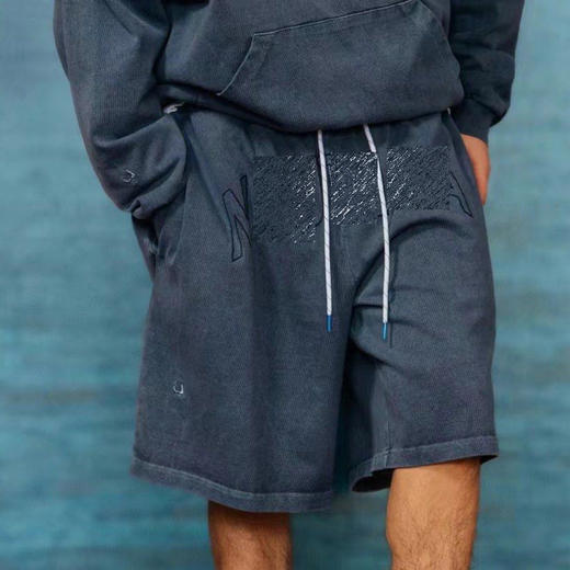 帆船 春夏 纯色刺绣大字母水洗做旧 休闲宽松短裤/中裤/五分裤 男女同款 NT-2689 商品图7