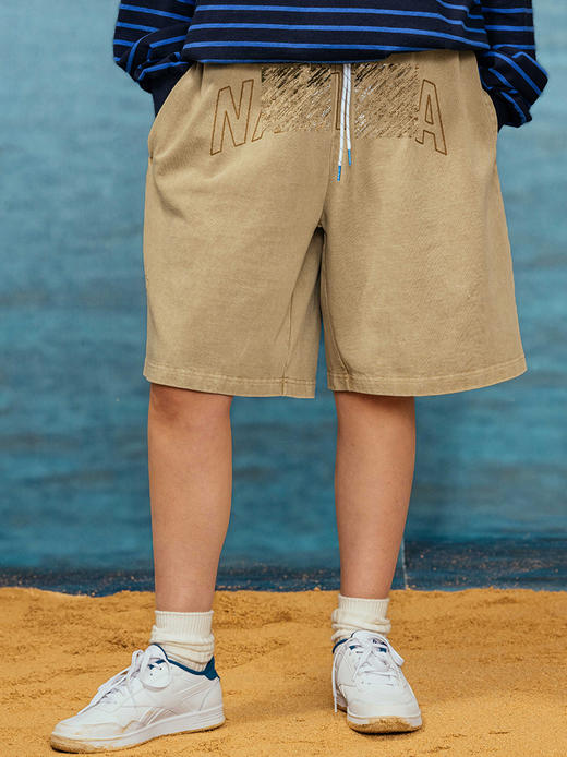 帆船 春夏 纯色刺绣大字母水洗做旧 休闲宽松短裤/中裤/五分裤 男女同款 NT-2689 商品图5