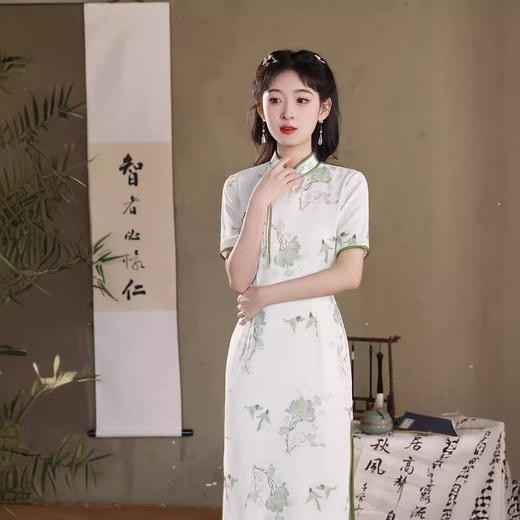 日常修身，中长款气质改良旗袍XL-24117 商品图0