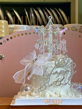 仙女|公主|水晶幻彩旋转木马玩具装饰蛋糕