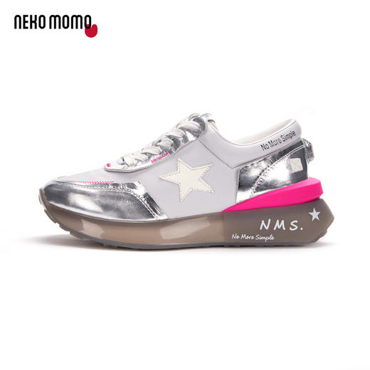 nekomomo2023年春季新款商场同款牛皮系带厚底松糕运动鞋老爹鞋女 商品图1
