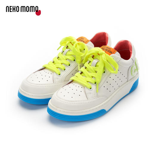 nekomomo2022年秋季新款荧光多彩混搭小香风松糕厚底运动风板鞋女 商品图0