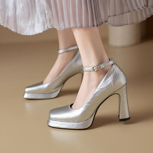 【预售5天】粗跟玛丽珍方头厚底，防水台高跟鞋FH&D03 商品图2